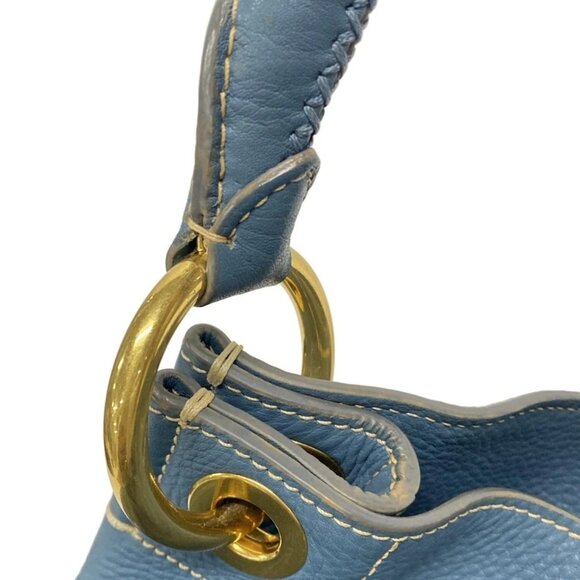 Auth PRADA - BR4829 Blue Gray Leather Shoulder Bag - Picture 9 of 16